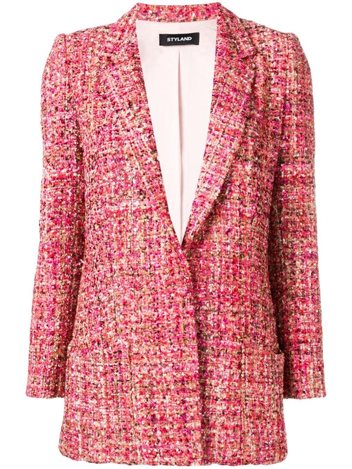 Styland Tweed Blazer - Red
