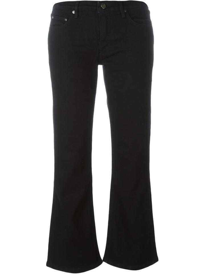 Victoria Victoria Beckham Cropped Flared Jeans, Women's, Size: 30, Black, Cotton/spandex/elastane