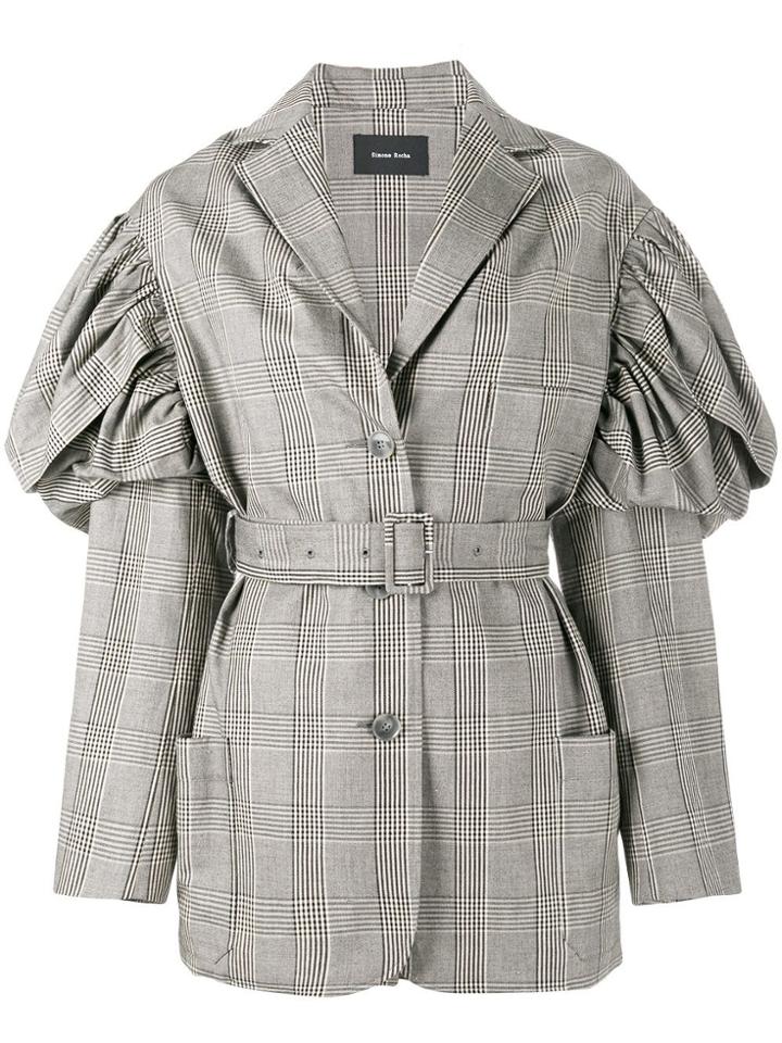 Simone Rocha Prince Of Wales Checked Jacket - Grey