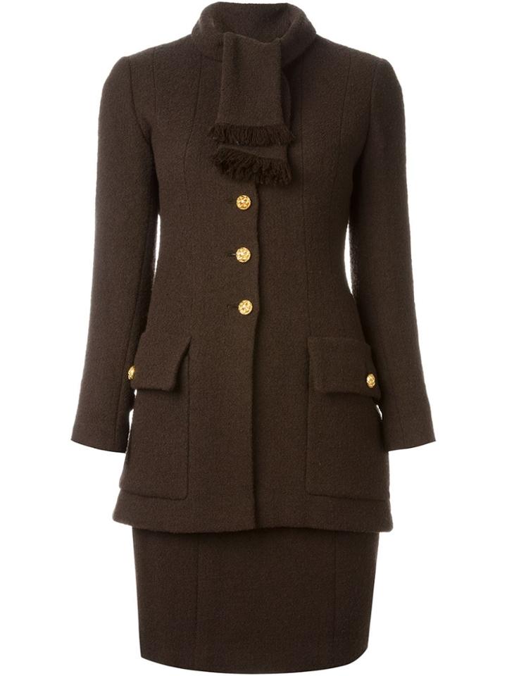 Chanel Vintage Skirt And Blazer Suit - Brown
