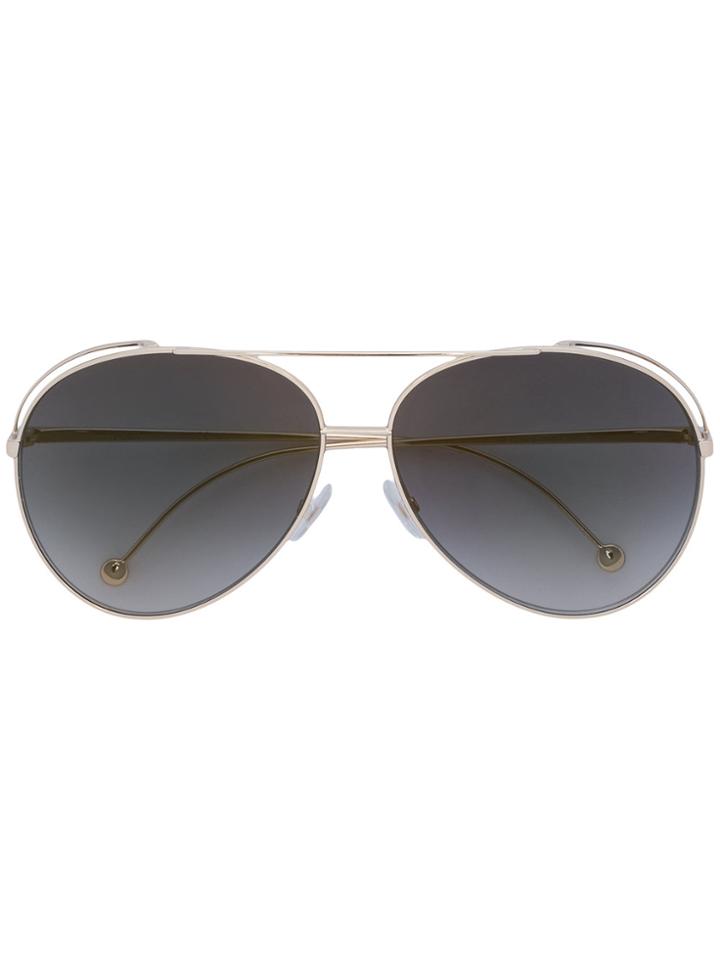 Fendi Eyewear Run Away Aviator Sunglasses - Metallic