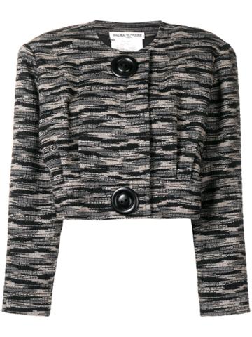 Balmain Vintage Patterned Crop Jacket - Black