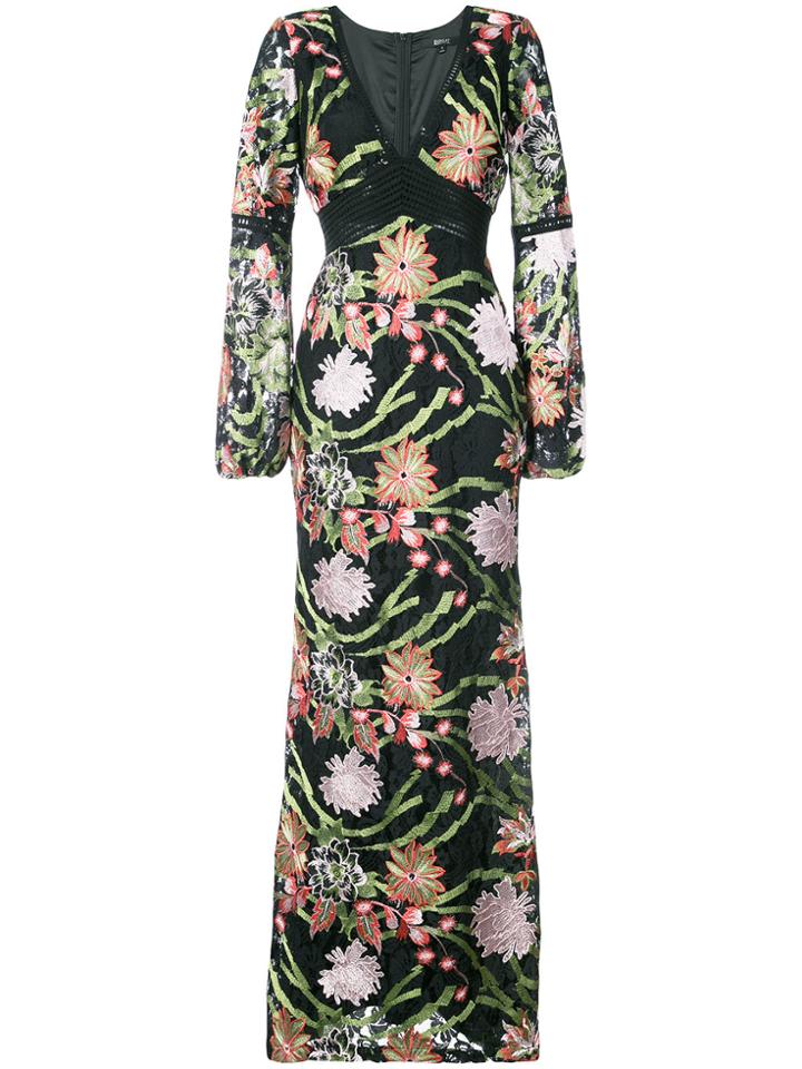 Badgley Mischka Floral Balloon Sleeve Maxi Dress - Multicolour