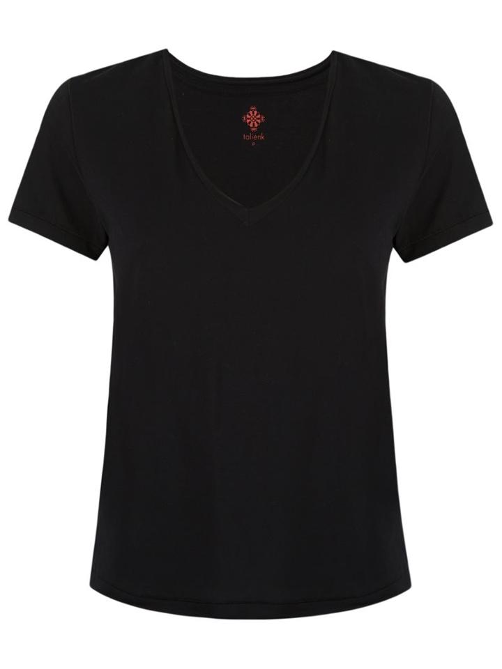 Talie Nk V-neck T-shirt, Women's, Size: Medium, Black, Cotton
