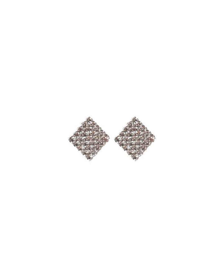 Alessandra Rich Crystal Square Clip-on Earrings - Unavailable