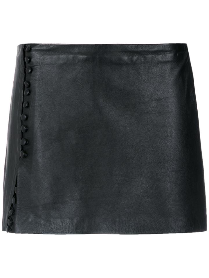 Andrea Bogosian Leather Short Skirt - Black