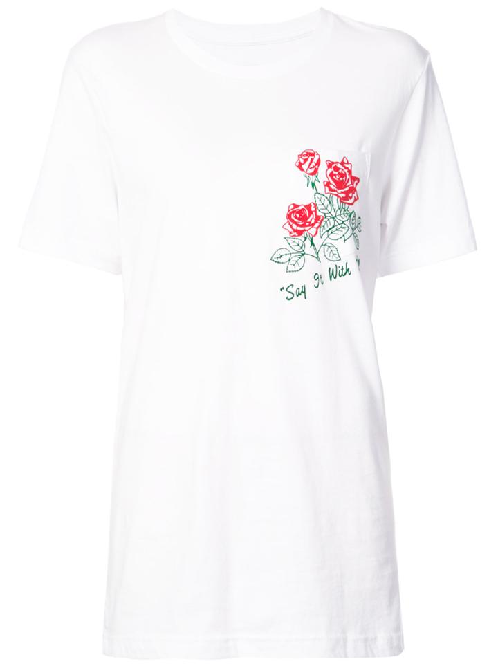 Rosie Assoulin Rose Print T-shirt - White