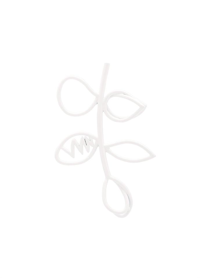 Oscar De La Renta Leaf Branch Earrings - White