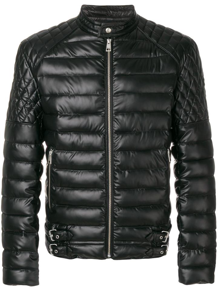 Just Cavalli Puffer Biker Jacket - Black