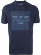 Armani Jeans Logo Print T-shirt, Men's, Size: Small, Blue, Cotton
