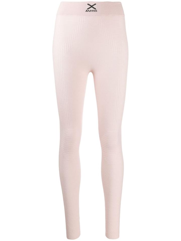 Barrie Ribbed Detail Leggings - Pink