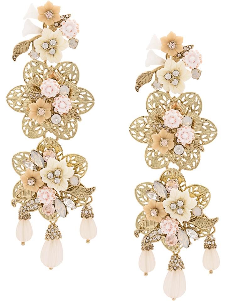 Marchesa Notte Floral Earrings - Yellow & Orange
