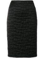 Talbot Runhof Textured Pencil Skirt - Black