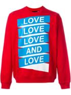Love Moschino Love Print Sweatshirt, Men's, Size: Medium, Red, Cotton