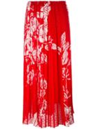 Fendi Printed Plumetis-chiffon Maxi Skirt, Women's, Size: 38, Red, Silk/viscose