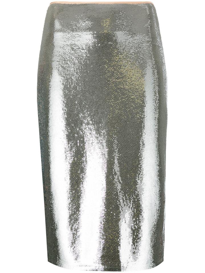 Diane Von Furstenberg - Sequin Pencil Skirt - Women - Nylon/polyester/spandex/elastane - 8, Grey, Nylon/polyester/spandex/elastane