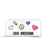 Love Moschino Pixel Hearts Wallet - Grey
