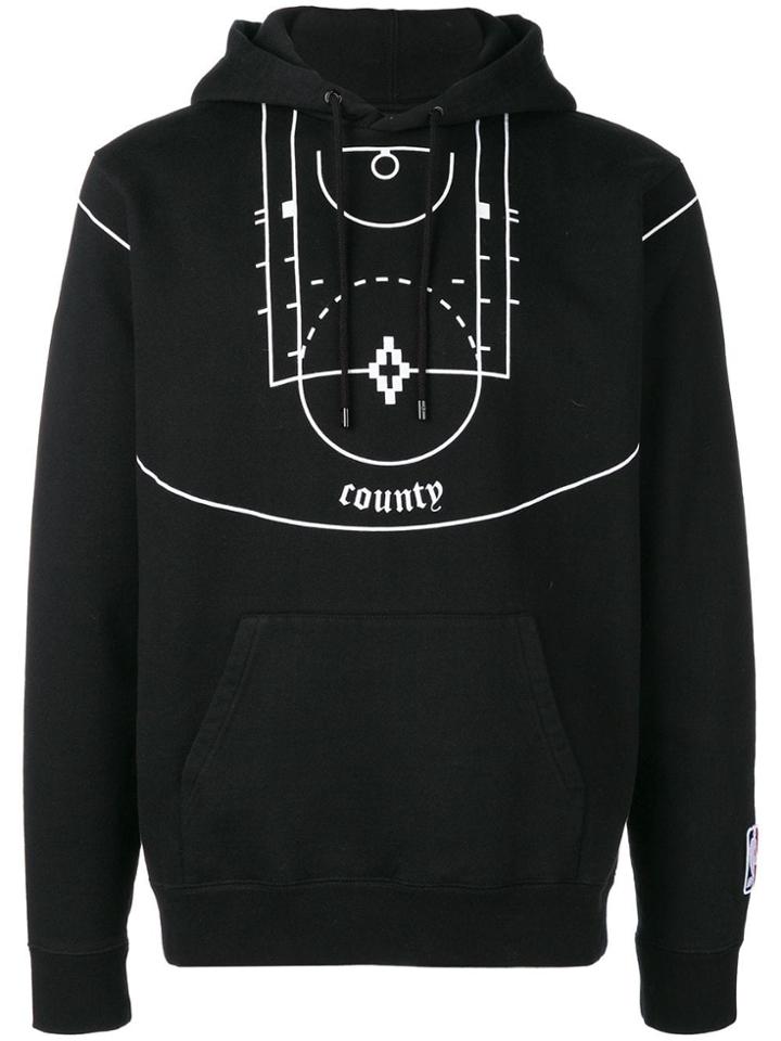Marcelo Burlon County Of Milan Basketball Court Print Hoodie - Black