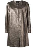 Fabiana Filippi Metallic Single-breasted Coat - Gold