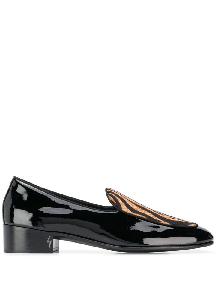 Giuseppe Zanotti Tiger Effect Loafers - Black