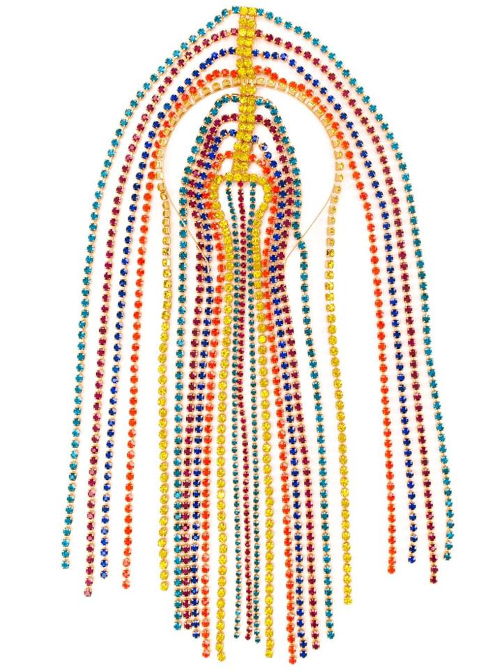 Area Crystal Chain Hair Piece - Gold