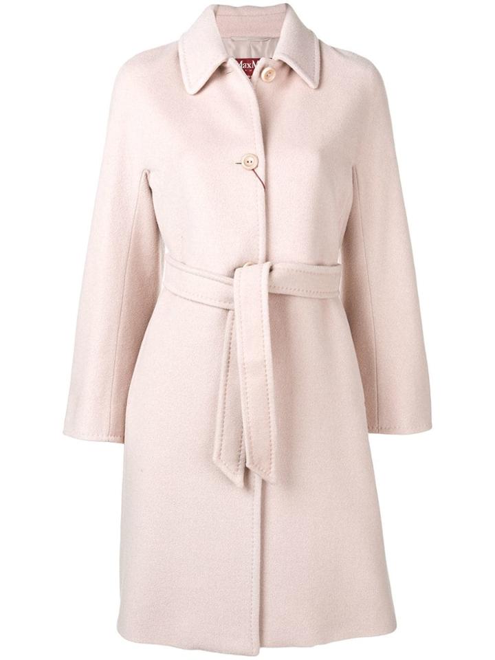 Max Mara Studio Belted Coat - Pink & Purple