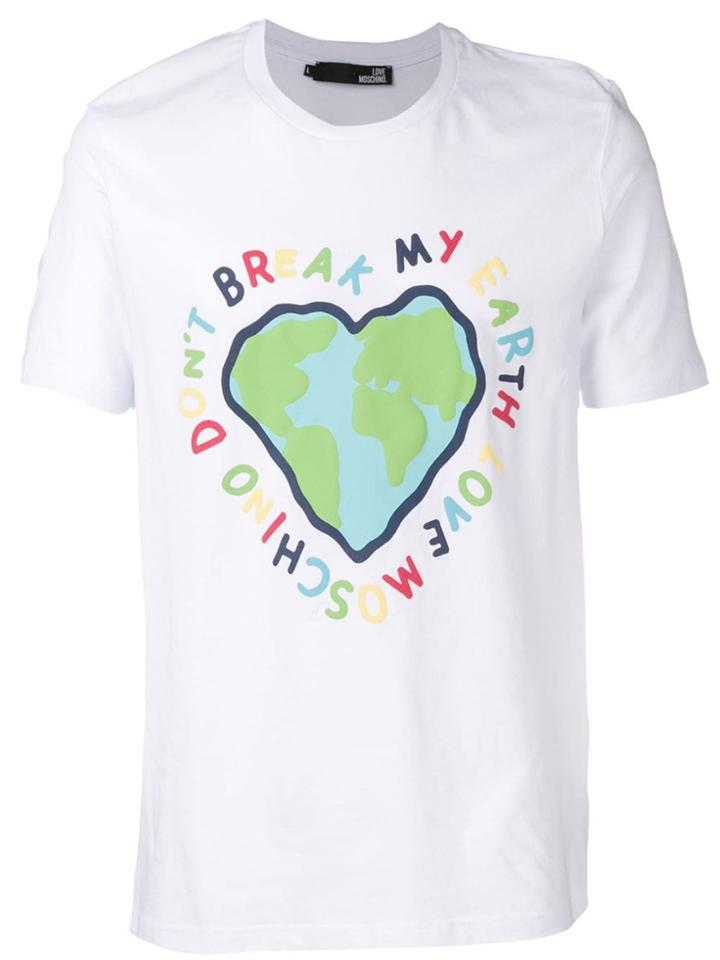 Love Moschino 'don't Break My Earth' Print T-shirt - White