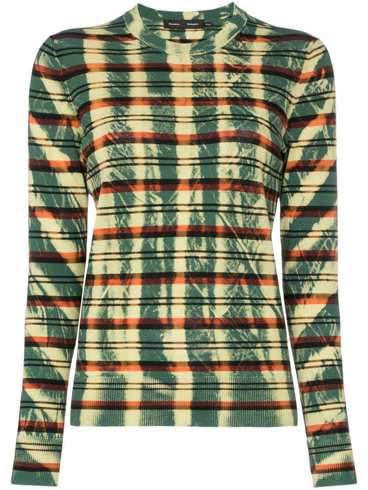 Proenza Schouler Long Sleeve Tie Dye Crewneck - Blue