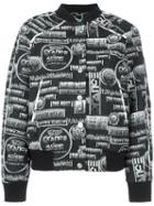 Kenzo Printed Bomber Jacket, Women's, Size: Medium, Black, Cotton/polyester/acrylic/cotton