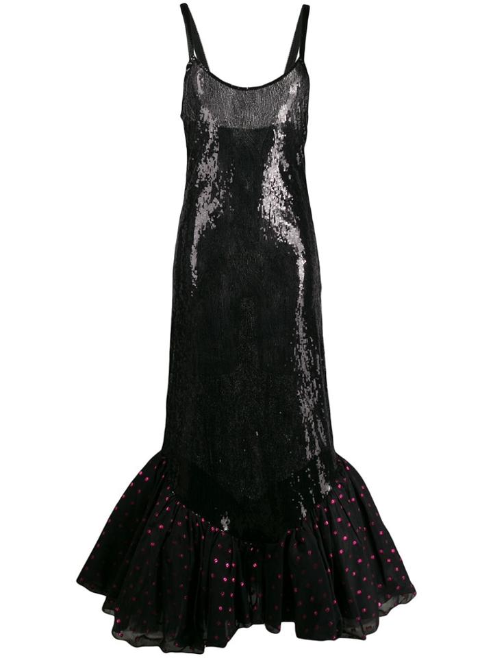 Attico Long Cocktail Dress - Black