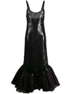 Attico Long Cocktail Dress - Black