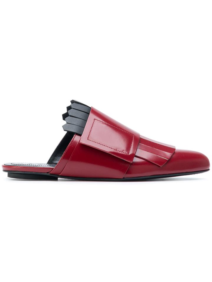 Marni Fringed Sabot Mules - Red