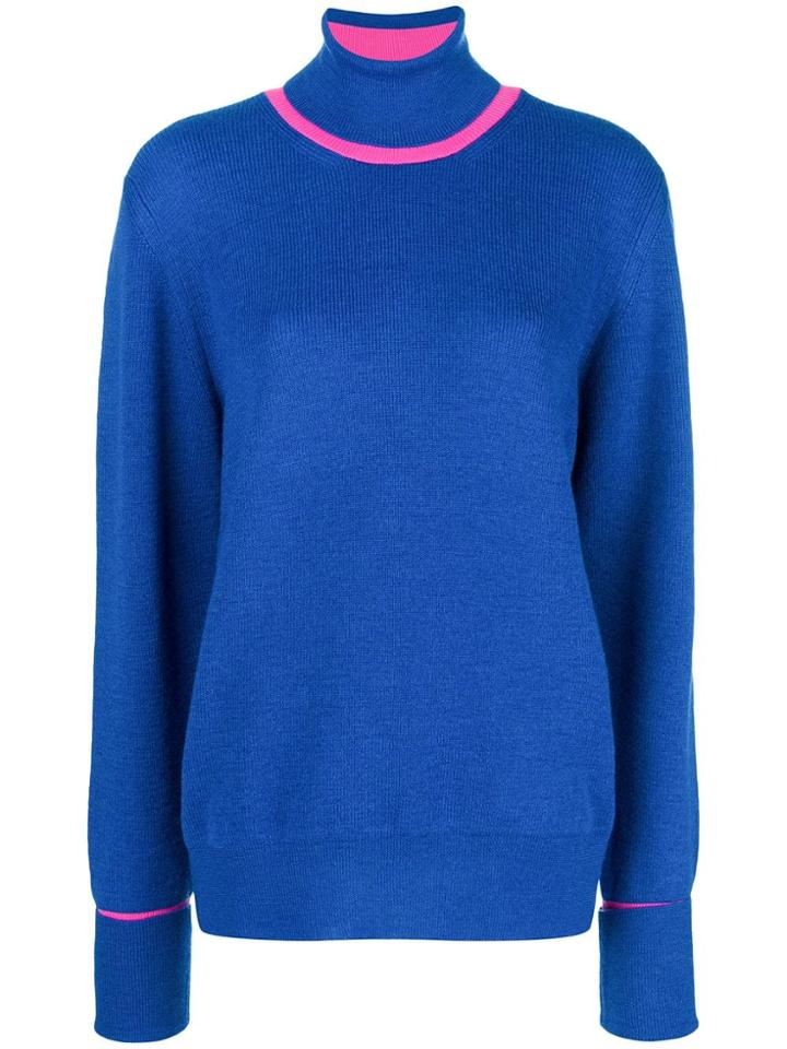 Maison Margiela Contrast Collar Jumper - Blue