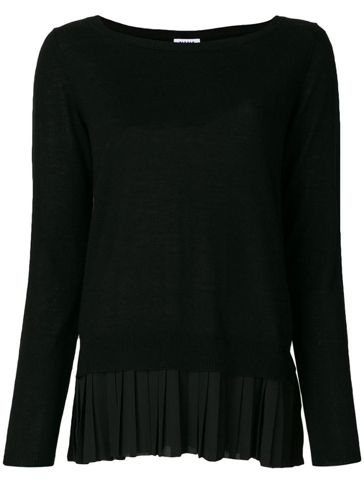 P.a.r.o.s.h. Pleated Detail Knitted Top - Black