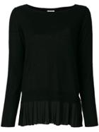 P.a.r.o.s.h. Pleated Detail Knitted Top - Black