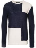 Guild Prime Panelled Crew Neck Jumper - Blue