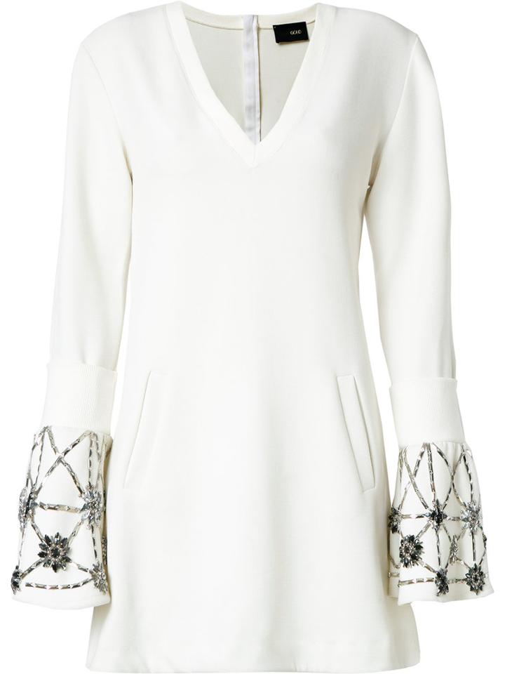Andrea Bogosian - Embroidered Flare Dress - Women - Polyester/spandex/elastane/viscose - M, White, Polyester/spandex/elastane/viscose