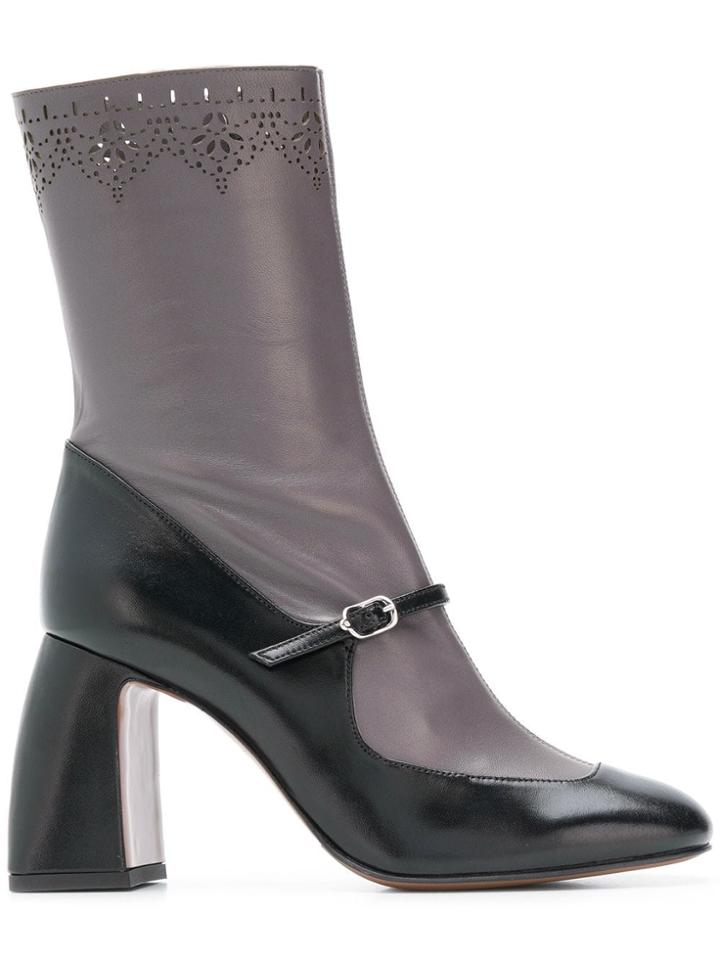 L'autre Chose Mary Jane Boots - Black