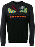 Fendi Bag Bugs Sweater, Men's, Size: 52, Black, Cotton