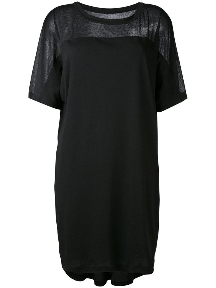 Nike - Sheer Panel Oversized T-shirt - Women - Polyester - S, Black, Polyester