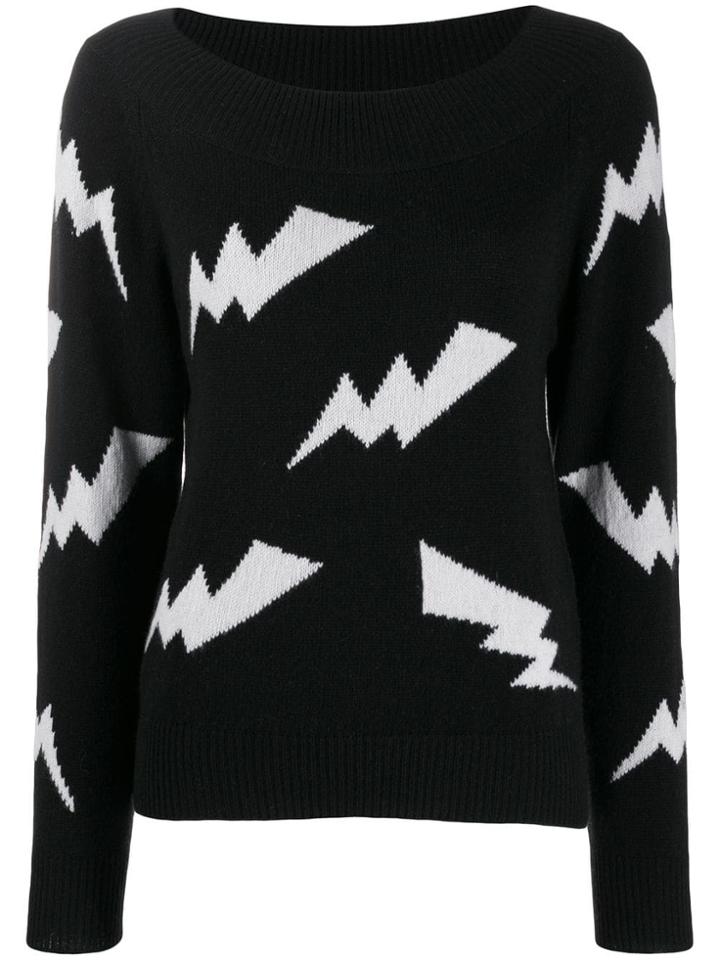 P.a.r.o.s.h. Intarsia Lightning Sweater - Black