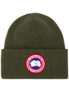 Canada Goose Logo Knitted Beanie - Green
