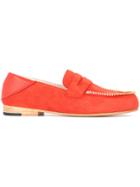Le Mocassin Zippe Suede Flat Loafers - Red