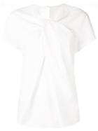 Jean Paul Knott T-shirt Blouse With Front Twist - White