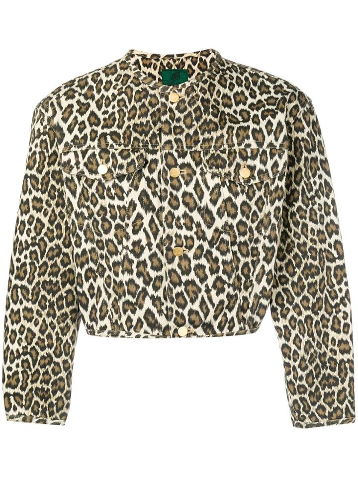 Jean Paul Gaultier Vintage Leopard Print Cropped Jacket - Brown