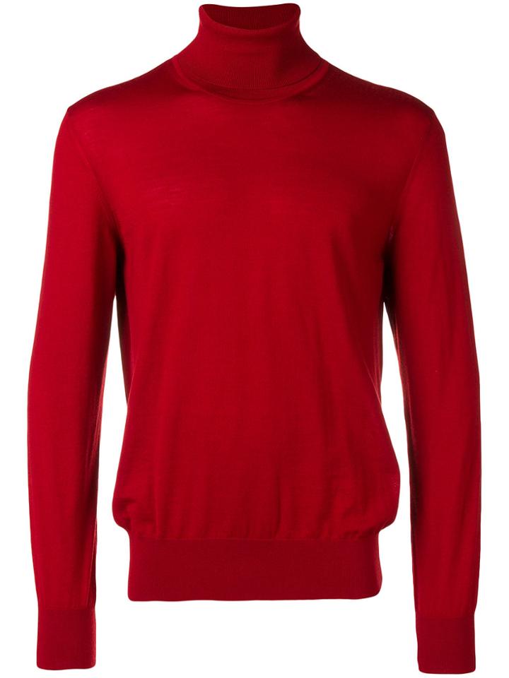 Z Zegna Turtleneck Jumper - Red