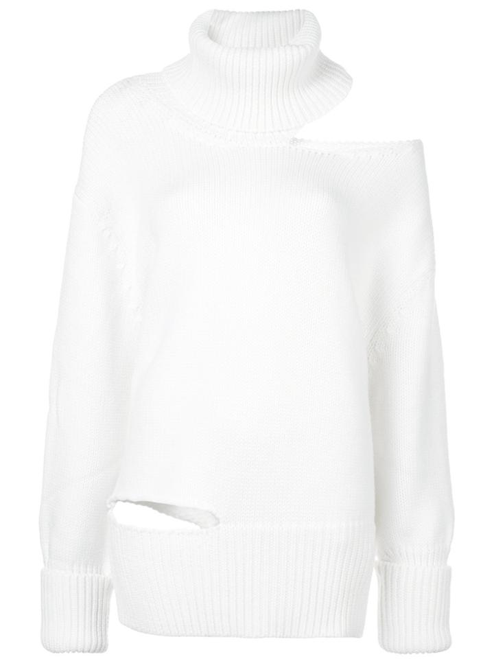 Monse One Shoulder Knit Jumper - White