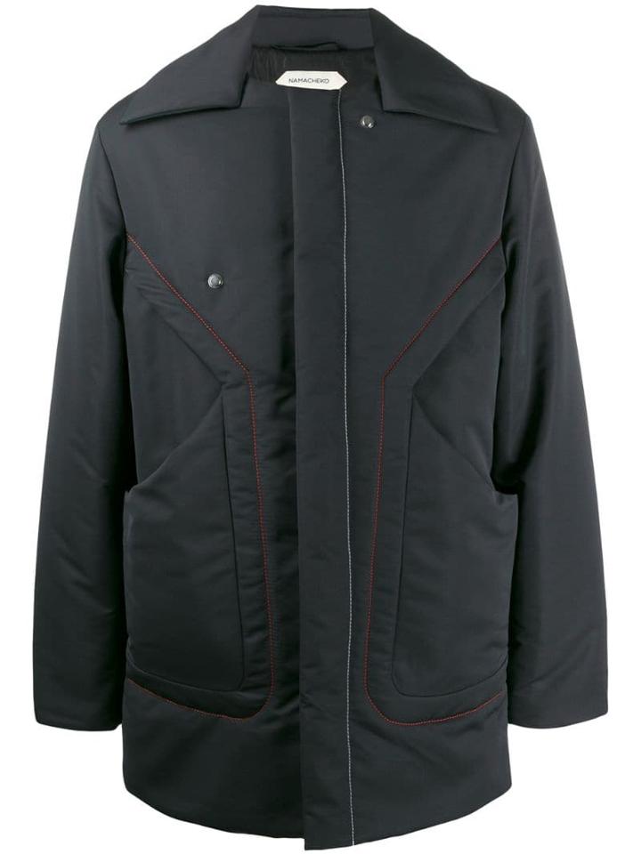 Namacheko Contrast Stitching Padded Jacket - Black