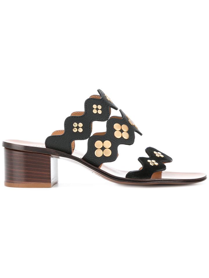 Chloé Lauren Studded Sandals - Black