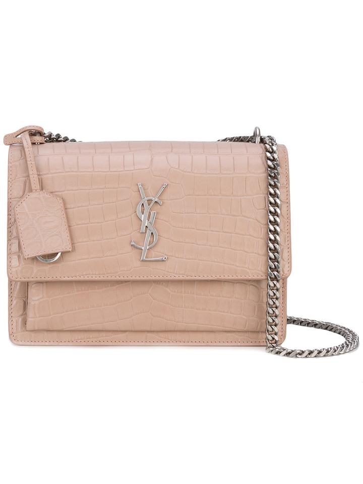 Saint Laurent - Monogram Shoulder Bag - Women - Calf Leather - One Size, Pink/purple, Calf Leather